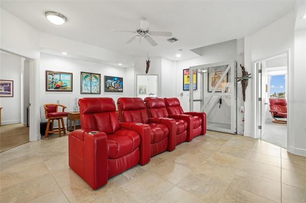 Home Theatre Room, Interior, Recessed Lighting