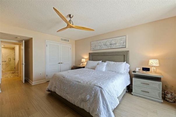 Bathroom, Bedroom, Glass Shower, Interior, Wood Texture Flooring