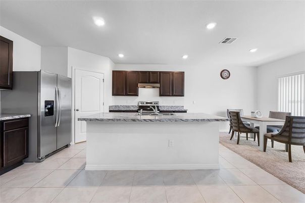 Dining room, Interior, Kitchen, Recessed Lighting, Stainless Steel Appliances
