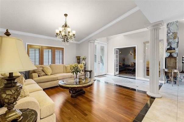 Chandelier, Interior, Living room, Marble, Wood Texture Flooring
