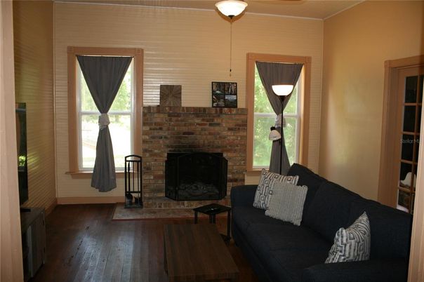 Fireplace, Interior, Wood Texture Flooring