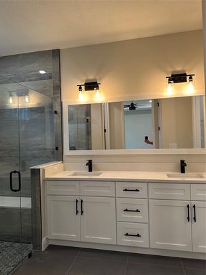 Bathroom, Dual Sink Vanities, Glass Shower, Interior