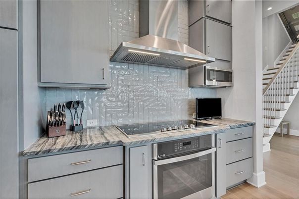 Interior, Kitchen, Stainless Steel Appliances, Wood Texture Flooring