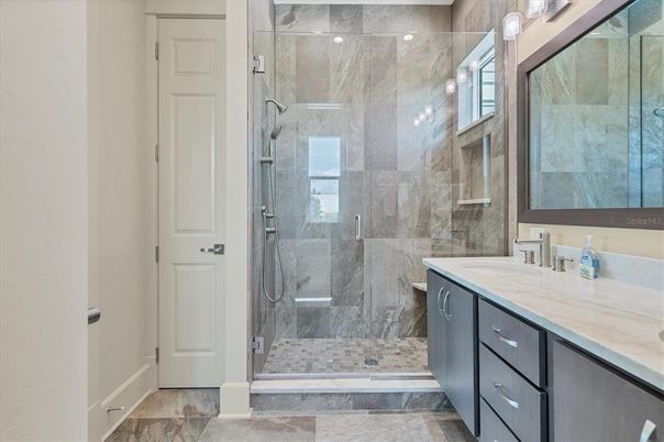Bathroom, Glass Shower, Interior, Marble Walls