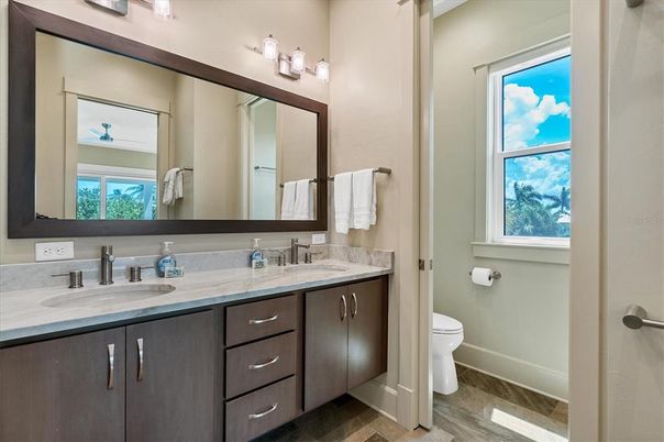Bathroom, Dual Sink Vanities, Interior, Wood Texture Flooring