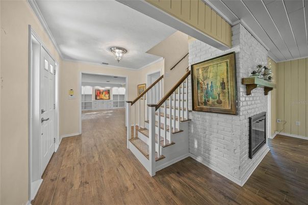Fireplace, Interior, Wood Texture Flooring