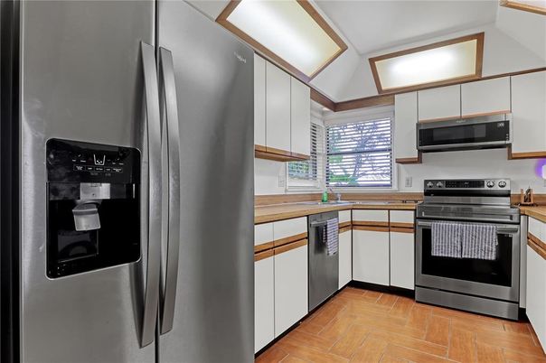 Interior, Kitchen, Stainless Steel Appliances, Wood Texture Flooring