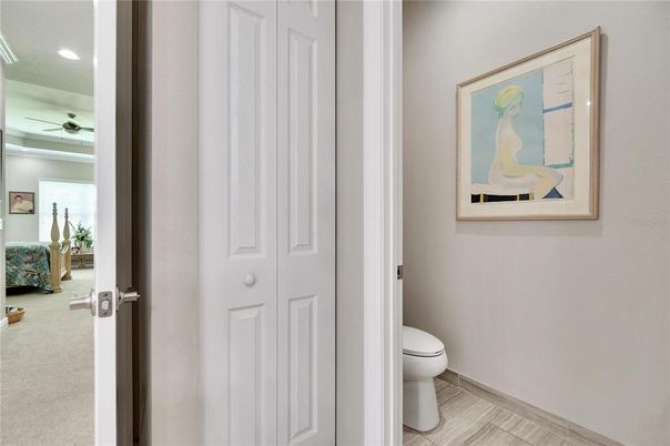 Bathroom, Interior, Recessed Lighting, Wood Texture Flooring