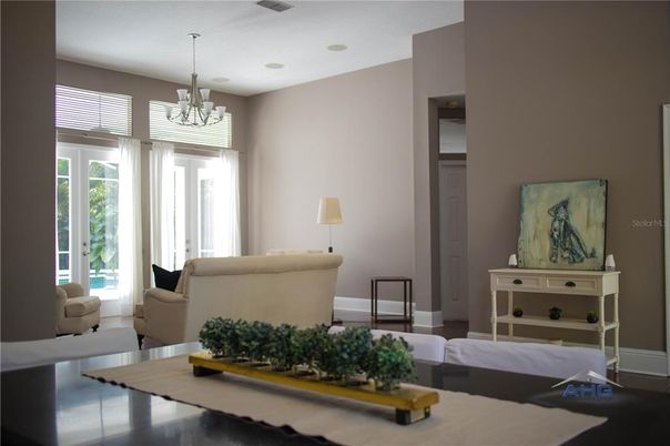 Chandelier, Interior, Living room, Recessed Lighting