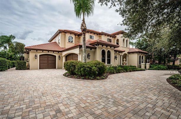 Attached, Backyard, Exterior, Facade, Mediterranean
