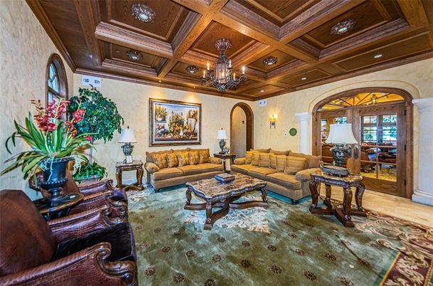 Chandelier, Interior, Living room, Recessed Lighting, Wooden Beams, Wooden Ceilings