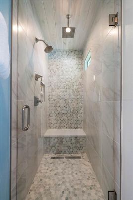 Bathroom, Glass Shower, Interior, Marble Walls