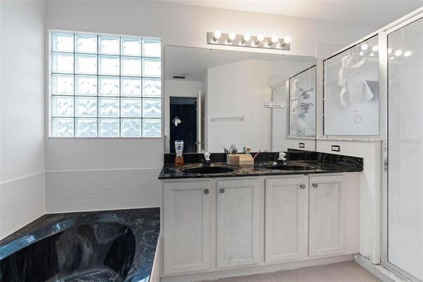 Bathroom, Dual Sink Vanities, Glass Shower, Interior