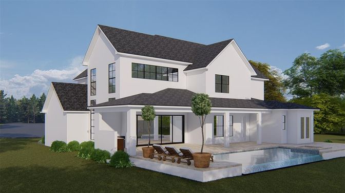Exterior, Facade, Pool, Farmhouse