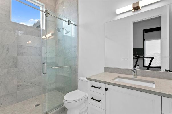 Bathroom, Glass Shower, Interior, Marble Walls