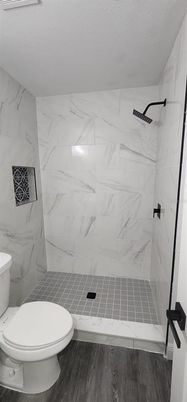 Bathroom, Interior, Marble Walls, Wood Texture Flooring