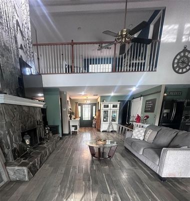 Fireplace, Interior, Living room, Wood Texture Flooring