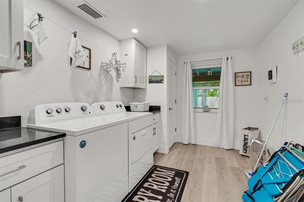 Interior, Recessed Lighting, Washer, Wood Texture Flooring