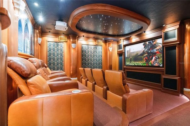 Home Theatre Room, Interior, Projection Screen, Recessed Lighting, Theatre Room