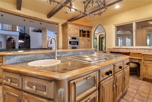 Interior, Kitchen, Recessed Lighting, Stainless Steel Appliances, Wooden Beams