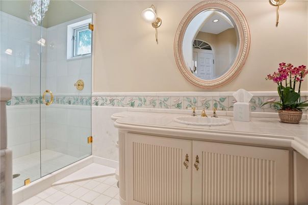 Bathroom, Glass Shower, Interior, Tile Countertops