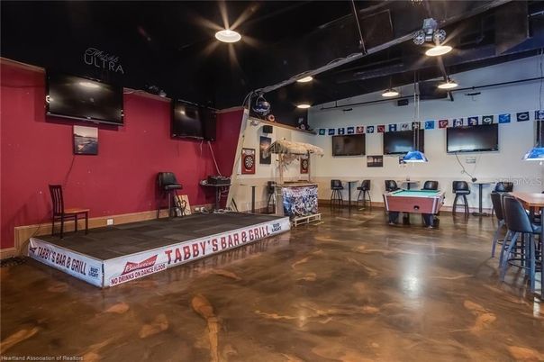 Billiard Table, Game Room, Interior, Recessed Lighting