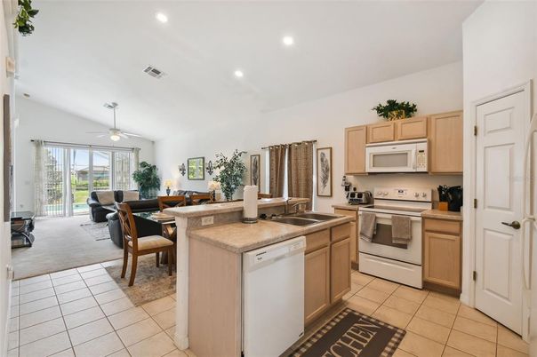 Dining room, Interior, Kitchen, Living room, Recessed Lighting, Stainless Steel Appliances