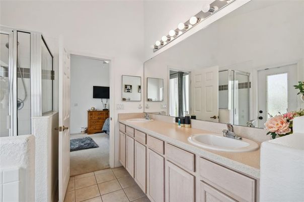 Bathroom, Dual Sink Vanities, Glass Shower, Interior