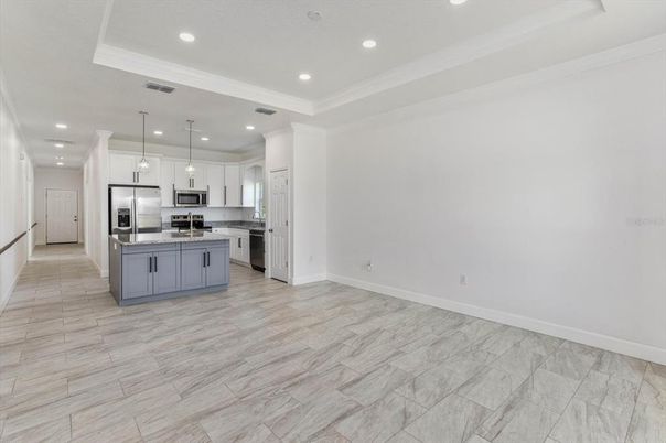 Interior, Kitchen, Pendant Lights, Recessed Lighting, Stainless Steel Appliances