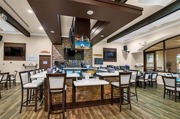 Dining room, Interior, Recessed Lighting, Stone Walls, Wood Texture Flooring