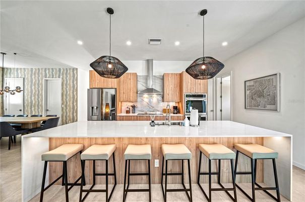 Interior, Kitchen, Pendant Lights, Recessed Lighting, Stainless Steel Appliances