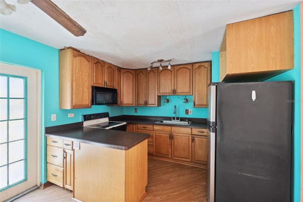 Interior, Kitchen, Wood Texture Flooring