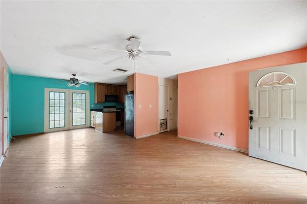 Empty room, Interior, Kitchen, Wood Texture Flooring