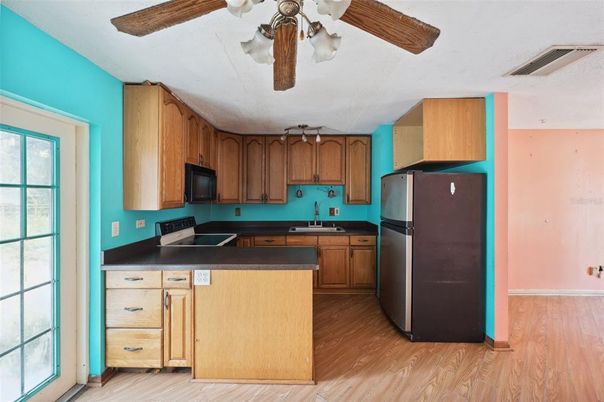Interior, Kitchen, Wood Texture Flooring