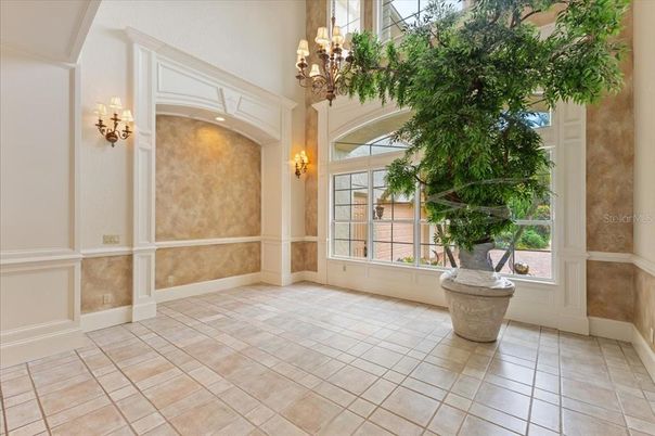 Chandelier, Empty room, Interior