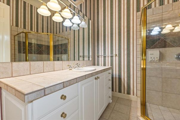 Bathroom, Glass Shower, Interior, Tile Countertops