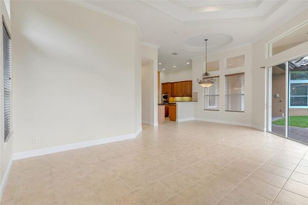 Empty room, Interior, Kitchen, Pendant Lights, Recessed Lighting