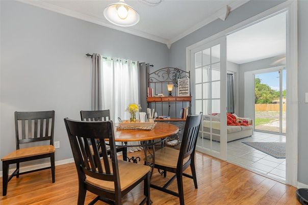 Dining room, Interior, Wood Texture Flooring