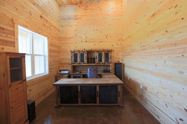 Home Office, Interior, Wooden Walls