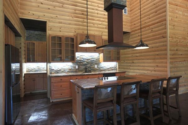 Interior, Kitchen, Pendant Lights, Wooden Walls