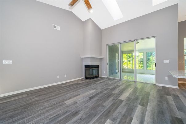 Empty room, Fireplace, Interior, Wood Texture Flooring