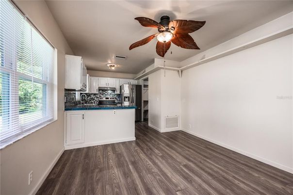 Interior, Kitchen, Stainless Steel Appliances, Wood Texture Flooring