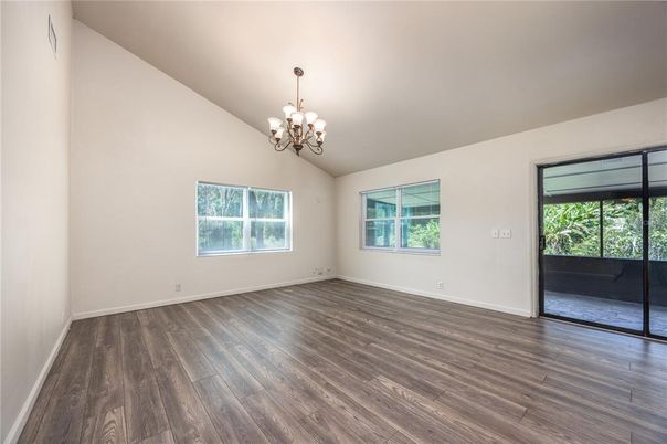Chandelier, Empty room, Interior, Wood Texture Flooring