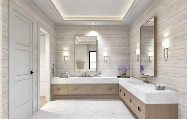 Bathroom, Dual Sink Vanities, Interior, Recessed Lighting