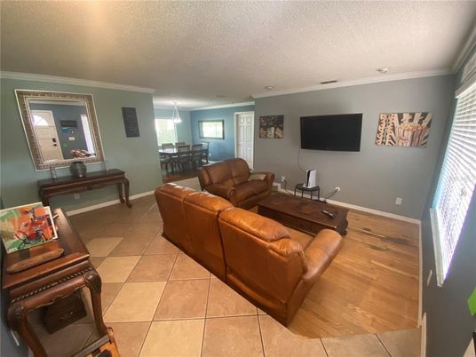 Dining room, Interior, Living room, Pendant Lights, Wood Texture Flooring
