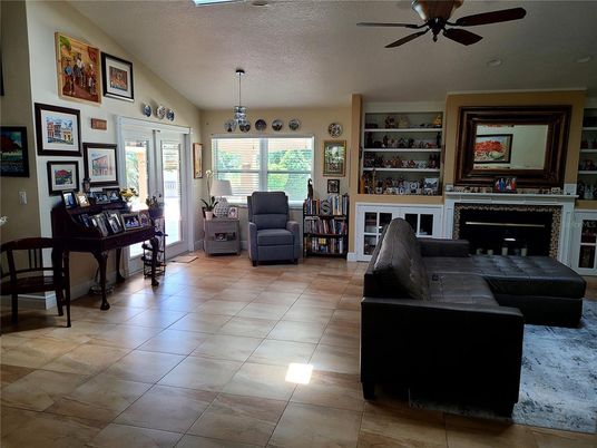 Fireplace, Interior, Living room, Pendant Lights