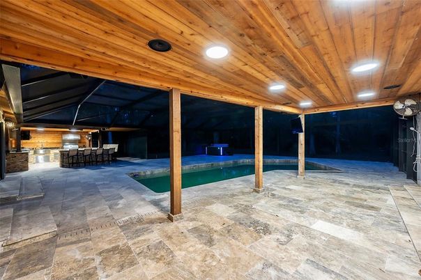 Interior, Pool, Recessed Lighting, Wooden Ceilings