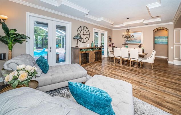 Chandelier, Dining room, Interior, Living room, Wood Texture Flooring