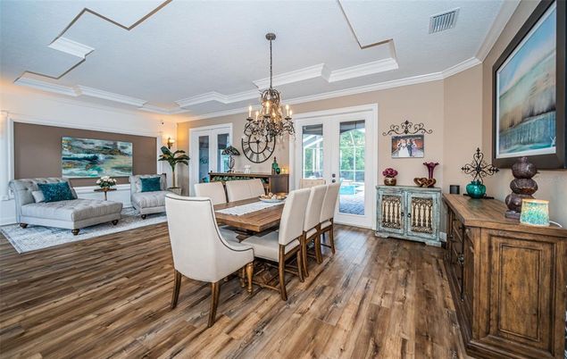 Chandelier, Dining room, Interior, Living room, Wood Texture Flooring