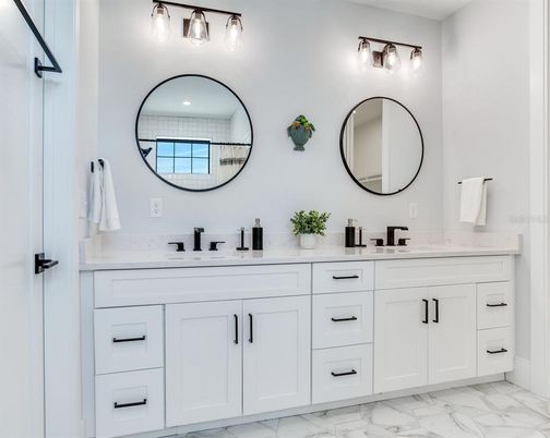 Bathroom, Dual Sink Vanities, Interior, Marble